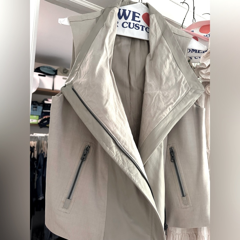 Vince linen and leather vest